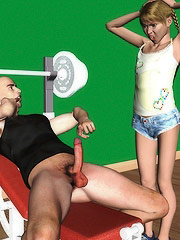 Skinny boy pulls his big-ass auntie on top of the table and drills her hard